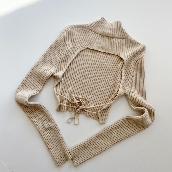 Guizio wool blend open back top - Picture 4 of 7